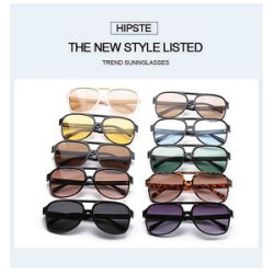 Uv400 Vintage Sunglasses Large Squared Aviator Frame