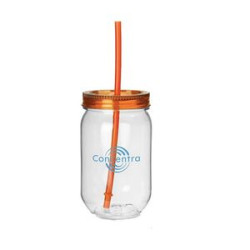 16Oz Plastic Mason Jar Drink Cup