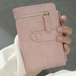 Women's PU Leather Short Zipper Purse