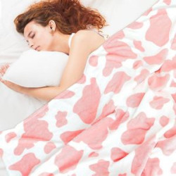 Fleece Cow Print Blanket for All Season