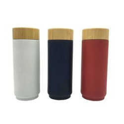 15.8oz Ceramic Cup With Bamboo Cover