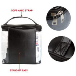 Transparent Makeup Cosmetic Bag with Zipper and Handle