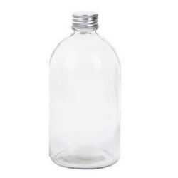 Clear Glass Boston Rounds With Lined Aluminum Caps