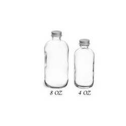 Clear Glass Boston Rounds With Lined Aluminum Caps