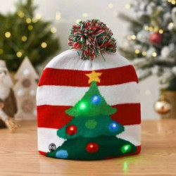 Christmas Hat Beanie with LED Light