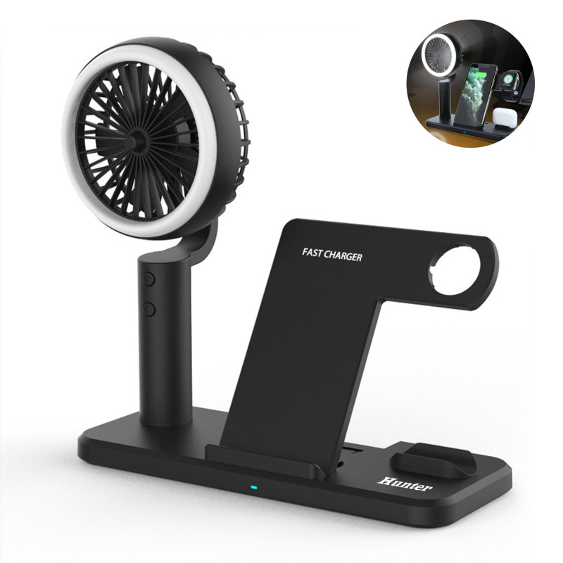 Multifunctional fan mobile phone headphone wireless charger