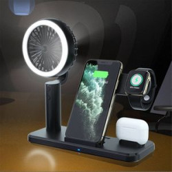 Multifunctional fan mobile phone headphone wireless charger