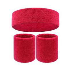 Sweatband Sports Headband Wristband Set
