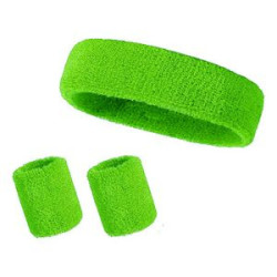 Sweatband Sports Headband Wristband Set