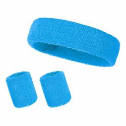 Sweatband Sports Headband Wristband Set