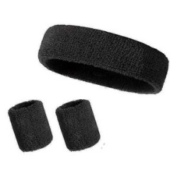 Sweatband Sports Headband Wristband Set