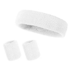 Sweatband Sports Headband Wristband Set