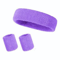 Sweatband Sports Headband Wristband Set