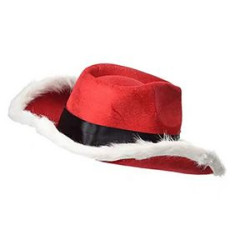 Santa Claus Christmas Hat, White Light Fur Trim