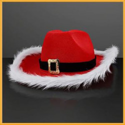 Santa Claus Christmas Hat, White Light Fur Trim