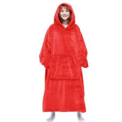 Sherpa Fleece Hoodie Wearable Blanket