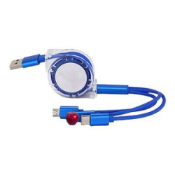 Multi Charging Cable 3A 3 in 1 Retractable Cord USB