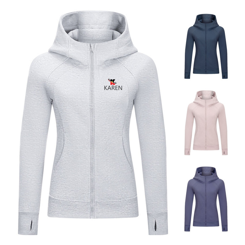 Women's Casual Cotton Long Sleeve Full Zip Hoodies