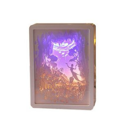 3D Paper Carving Night Light Shadow Box Sculptures Frame