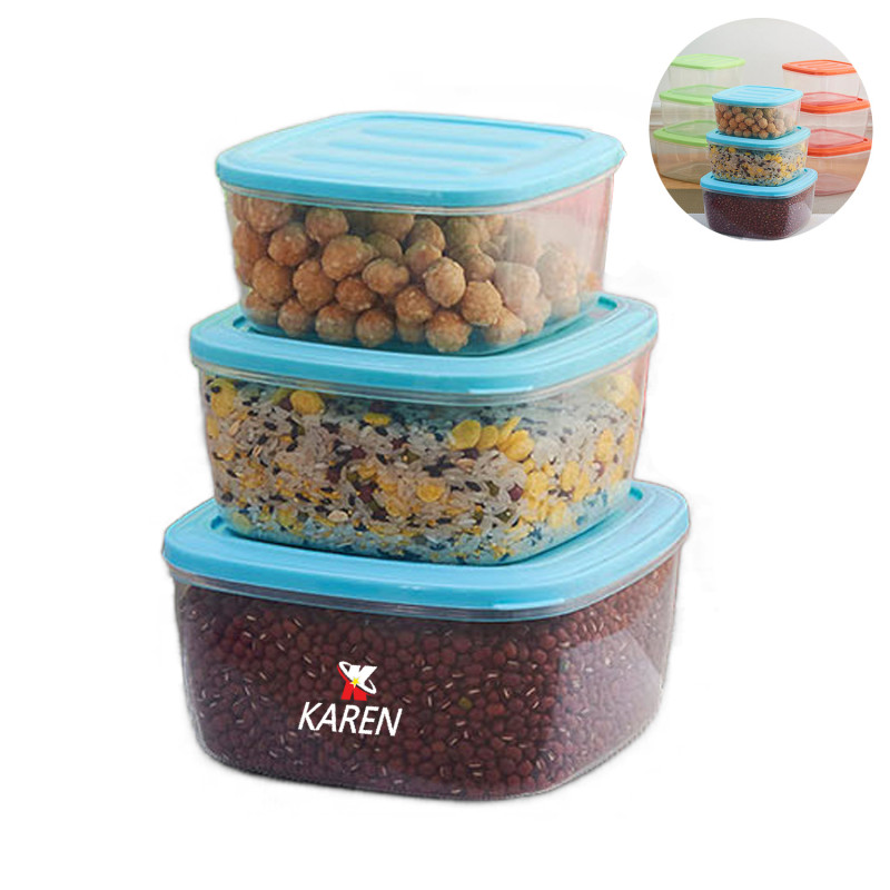 Plastic Lids Stackable Transparent Food Storage Box