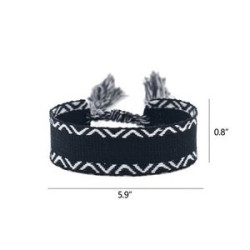 Hand woven embroidered ribbon bracelet