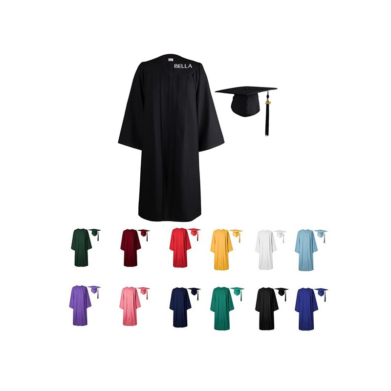 Matte Graduation Gown Cap Tassel Set 2025