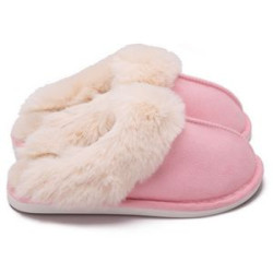 Faux Fur House Slipper Scuff Foam Slip Anti-Skid Sole