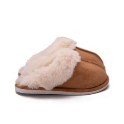 Faux Fur House Slipper Scuff Foam Slip Anti-Skid Sole