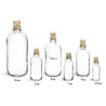 Clear Glass Boston Round Bottles W/ Cork Stoppers