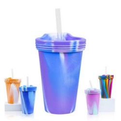 Silicone Cup With Lid And Straw