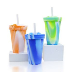Silicone Cup With Lid And Straw
