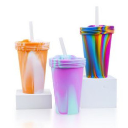 Silicone Cup With Lid And Straw