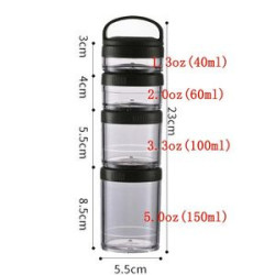 4-layer Stackable Protein Powder Snack Containers