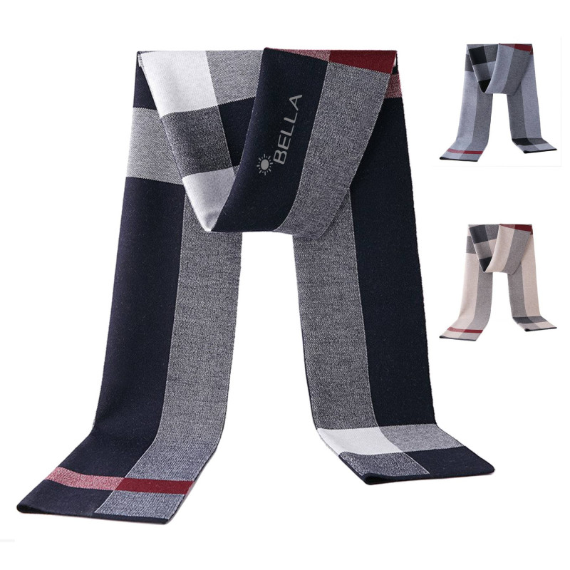 Wool Autumn and winter versatile striped scarf