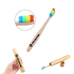 Bamboo Toothbrushes with Travel Case