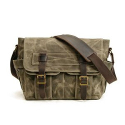 Canvas Laptop Leather Briefcase