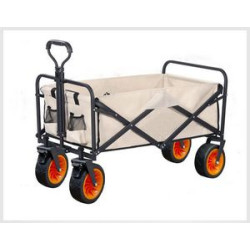 Collapsible Folding Utility Wagon Quad Compact Outdoor Garden Camping Cart With Beach Wheel