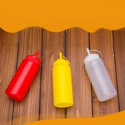 24 oz Plastic Squeeze Sauce Bottles with Nozzle Caps