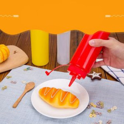 24 oz Plastic Squeeze Sauce Bottles with Nozzle Caps