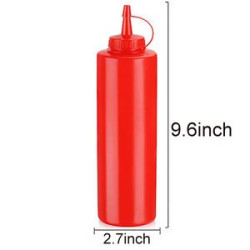 24 oz Plastic Squeeze Sauce Bottles with Nozzle Caps