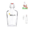 Swing Top 17 Ounce Flask Clear Glass Bottle