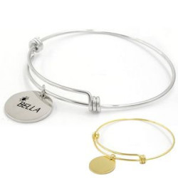 Stainless Steel Simple small disc ring bracelet