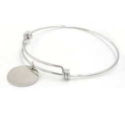 Stainless Steel Simple small disc ring bracelet
