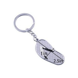 Shoe Flip Flops Slipper Stainless Steel Metal Key Chain