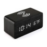 Wooden Wireless Charging Alarm Clock with Wireless Speaker