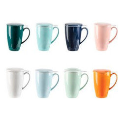 15 OZ Porcelain Tea Mug with Infuser and Lid