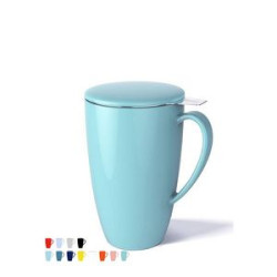 15 OZ Porcelain Tea Mug with Infuser and Lid