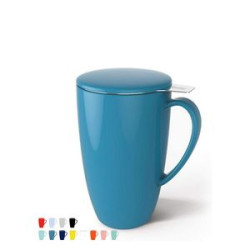 15 OZ Porcelain Tea Mug with Infuser and Lid