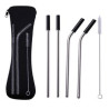Reusable Stainless Steel Drinking Straws Set With Neoprene Pouch