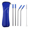 Reusable Stainless Steel Drinking Straws Set With Neoprene Pouch